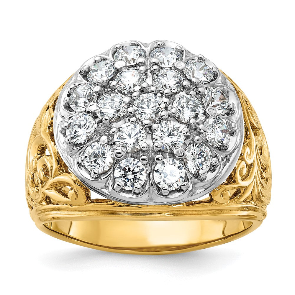 14k Two-tone IBGoodman Men's Kentucky Cluster Ring Mounting for 2ctw Dia