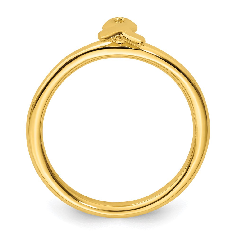 Sterling Silver Stackable Expressions Gold-plated Awareness Ribbon Ring Size -9