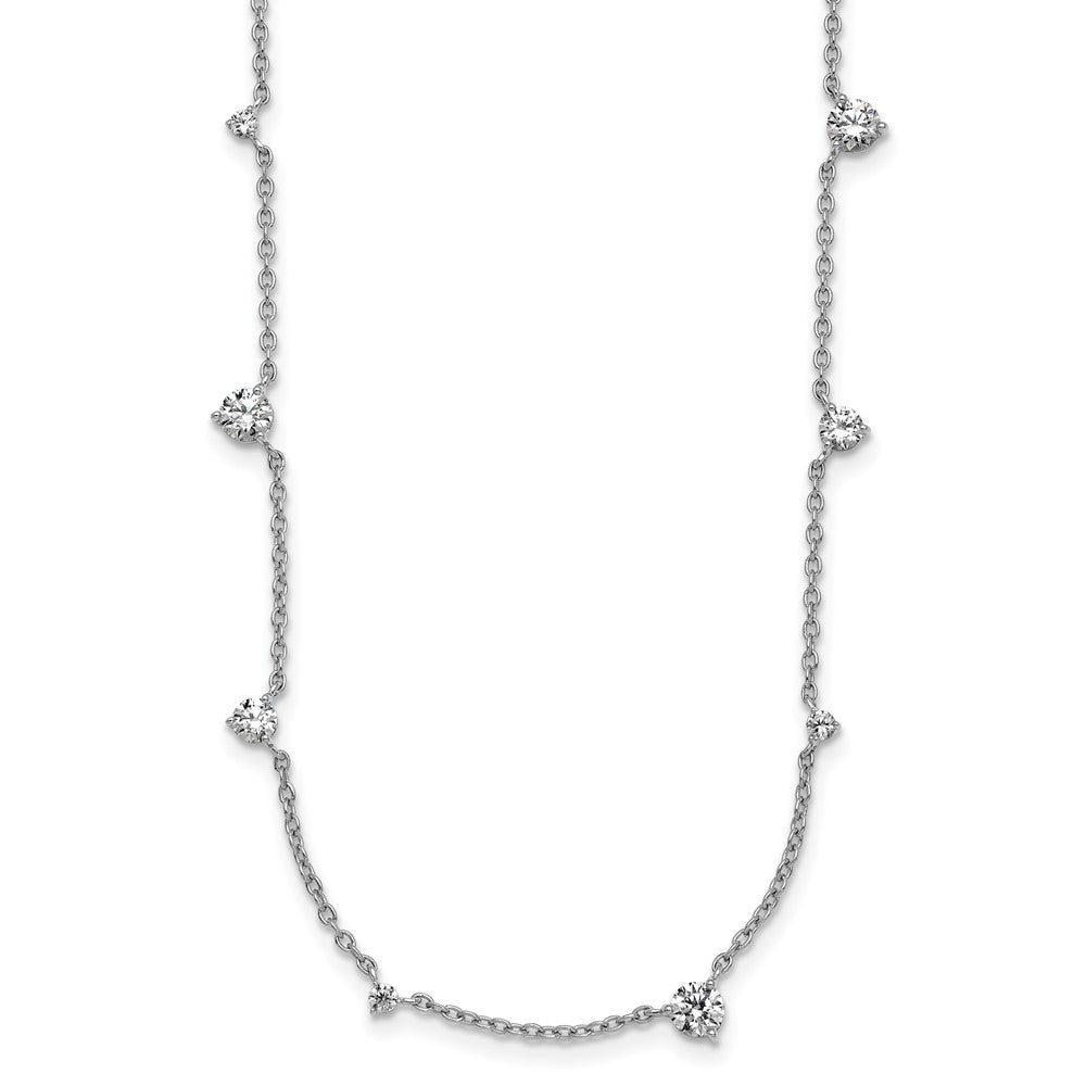 True Origin 14K White Gold 2 1/10 carat Lab Grown Diamond VS+ F+ Complete 10 Station 16 in Necklace