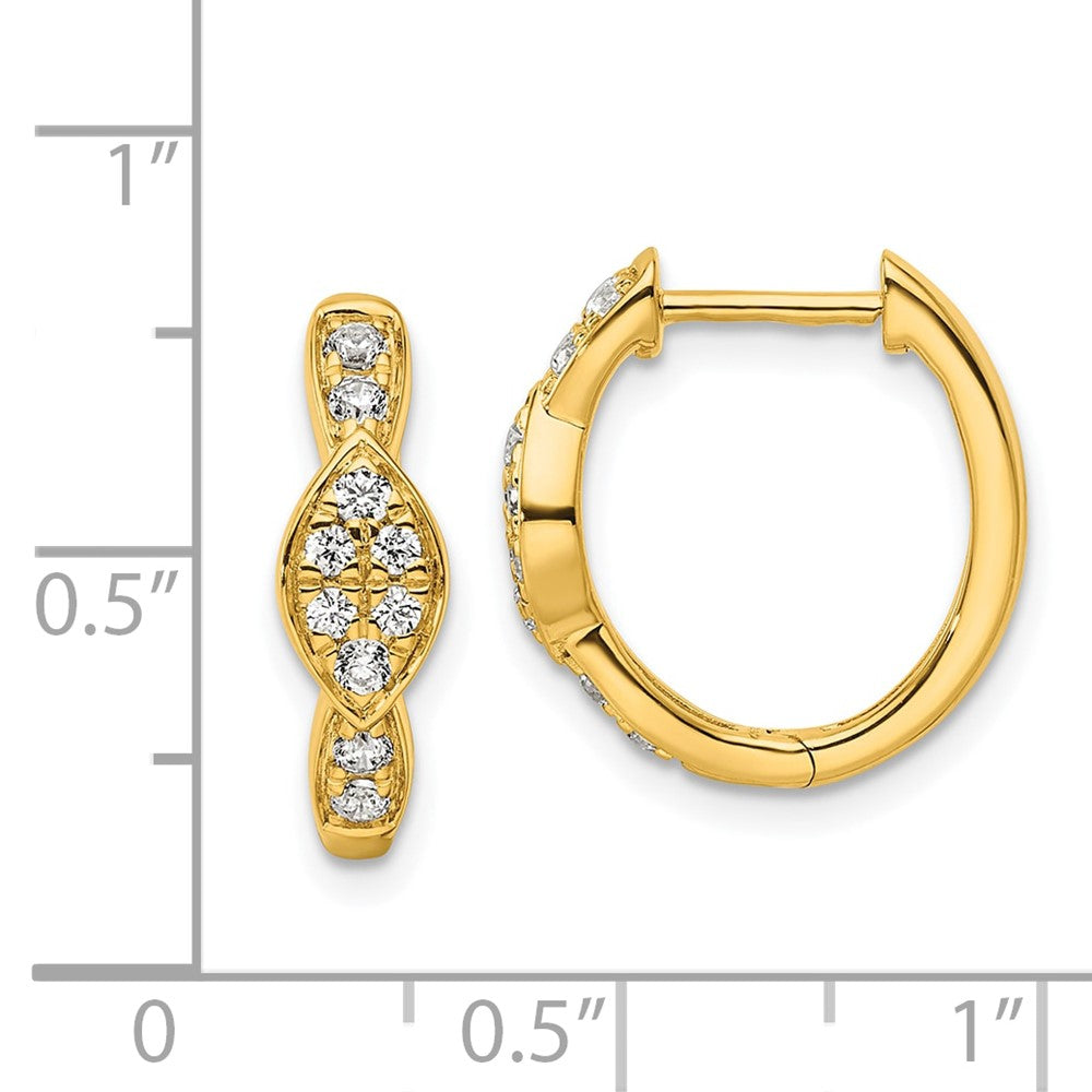 True Origin 14k 1/3 carat Lab Grown Diamond VS DEF Hinged Hoop Earrings