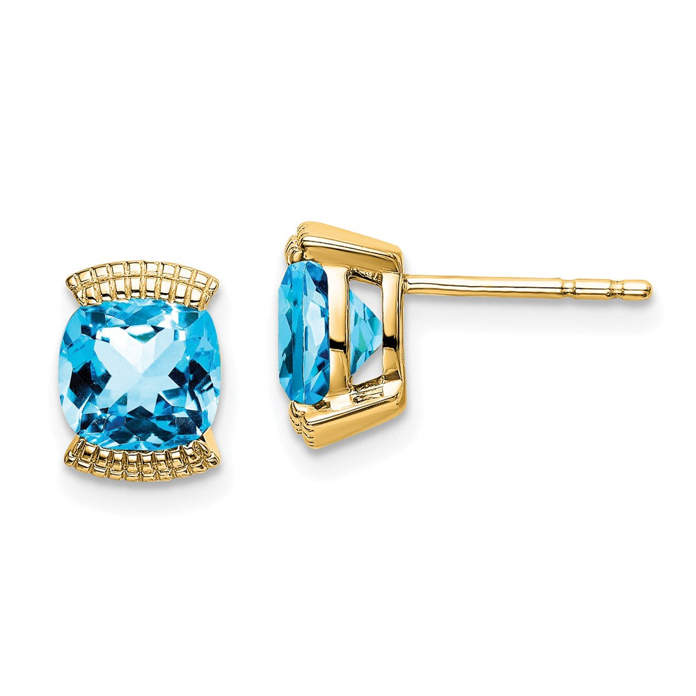 14k Blue Topaz Post Earrings