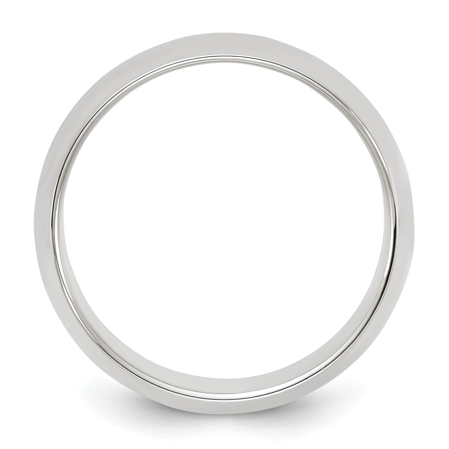 Sterling Silver Rhodium-plated 8mm Half-Round Size 8.5 Band
