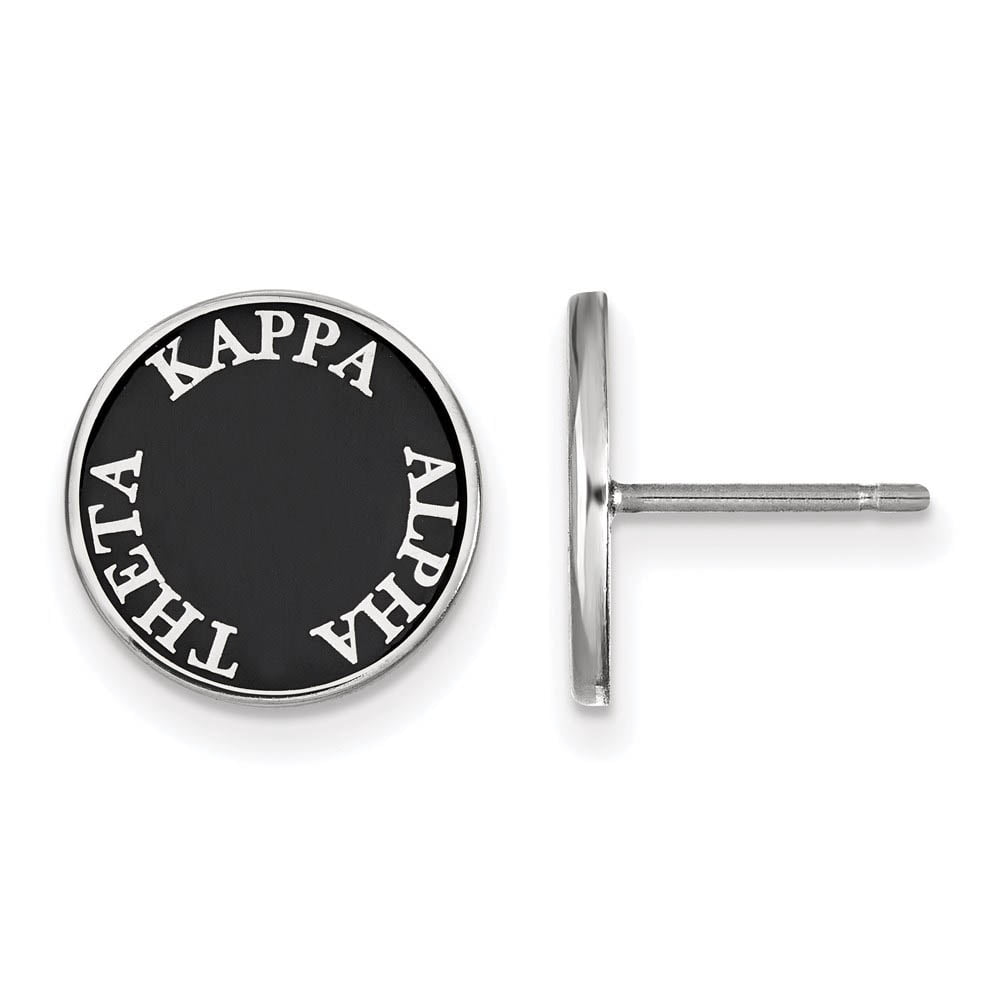 Sterling Silver Official Licensed Greek Sororities Kappa Alpha Theta (???) Enameled Post Earrings