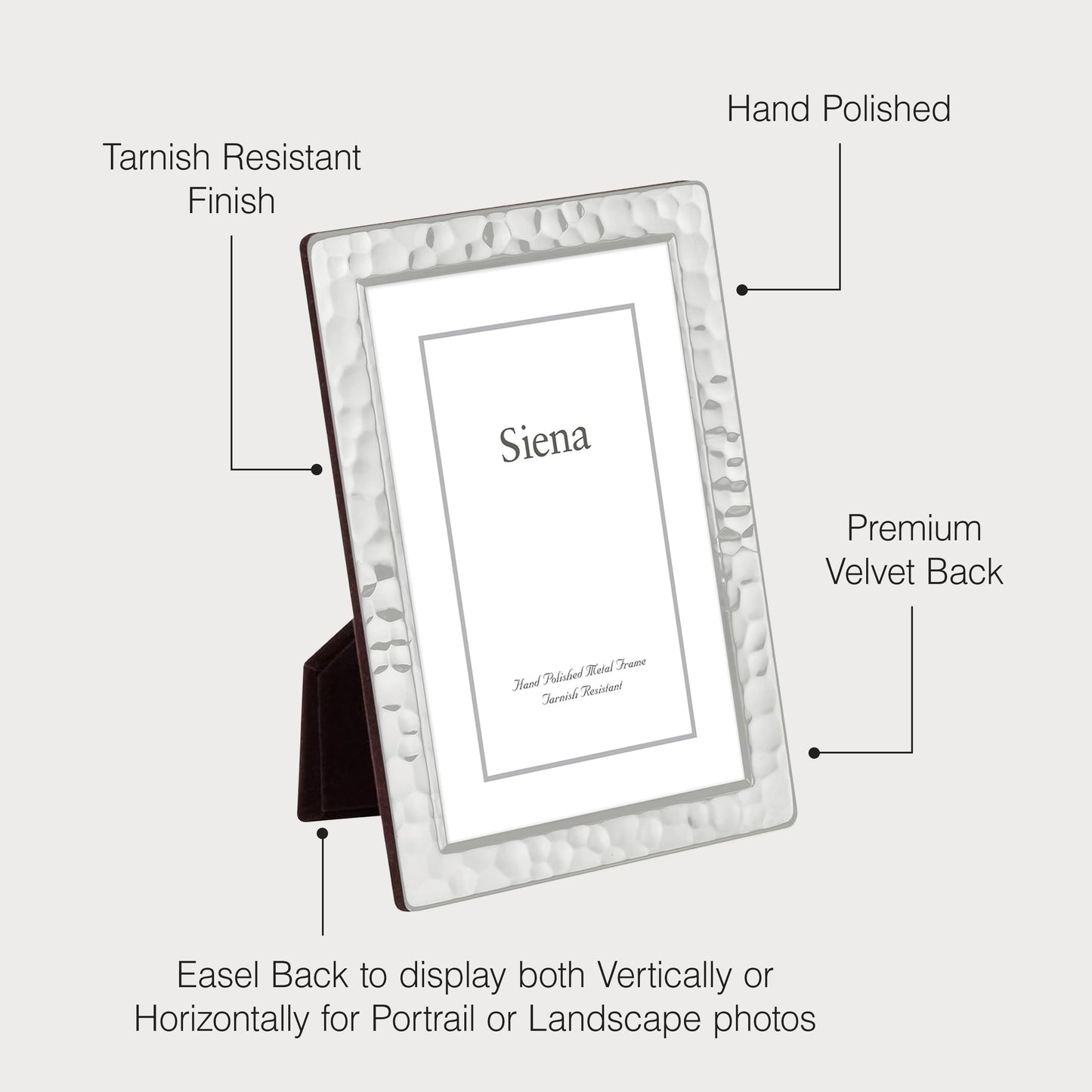 Siena Hammered Frame Silver 8x10