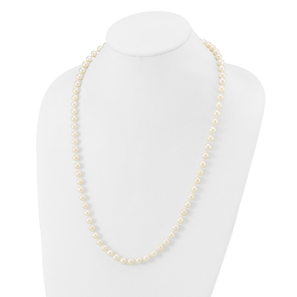 10k 7-8mm White Near-Round Freshwater Cultured Pearl 24 inch Necklace