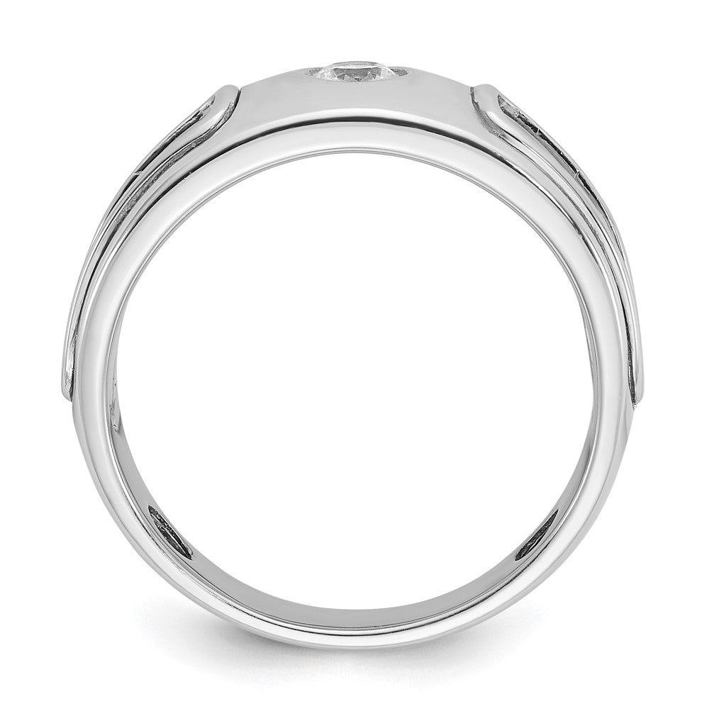 IBGoodman 14k Two-tone Men's Polished and Cut-Out 1/5 Carat AA Quality Diamond Ring