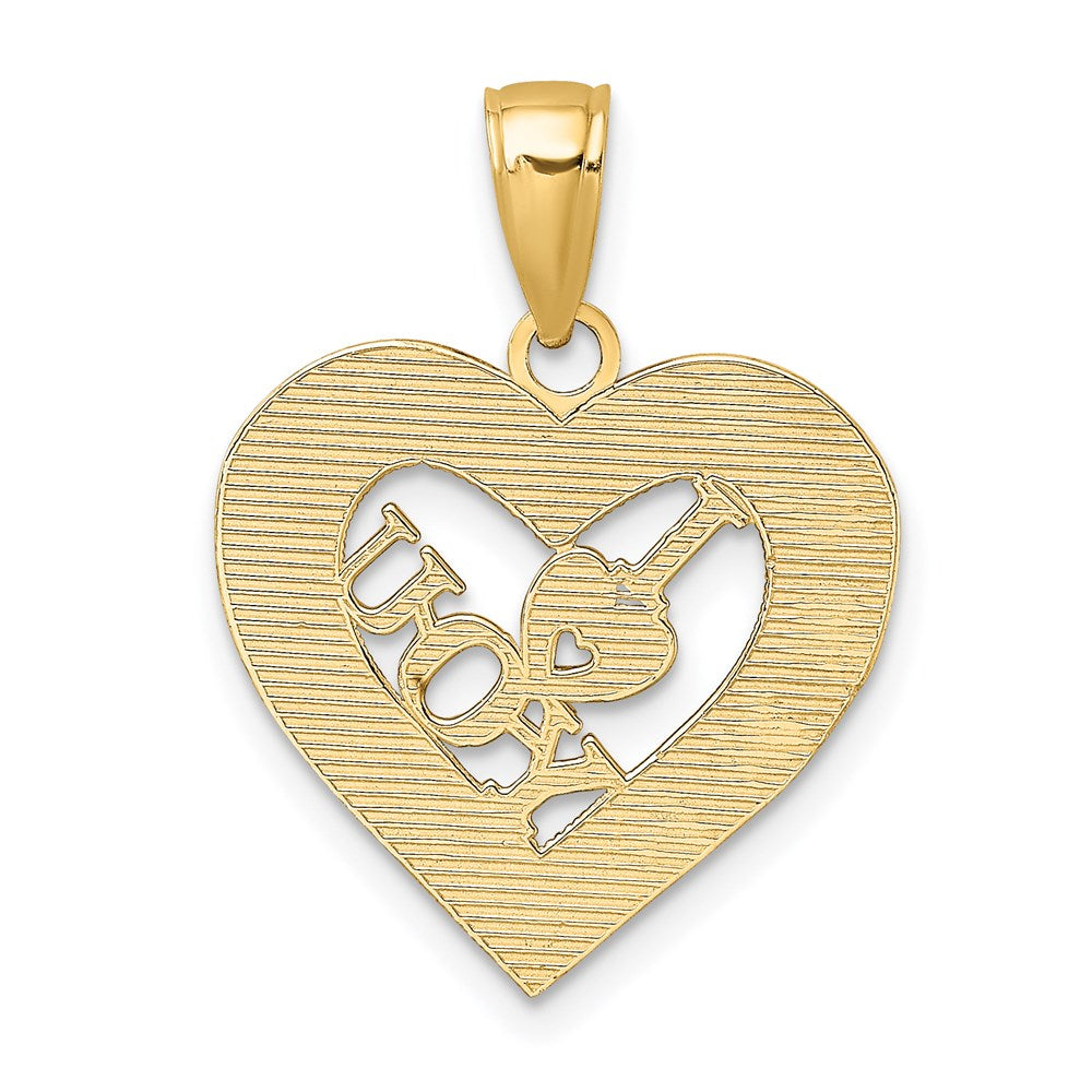 14k I HEART YOU in Sweetheart Frame Charm