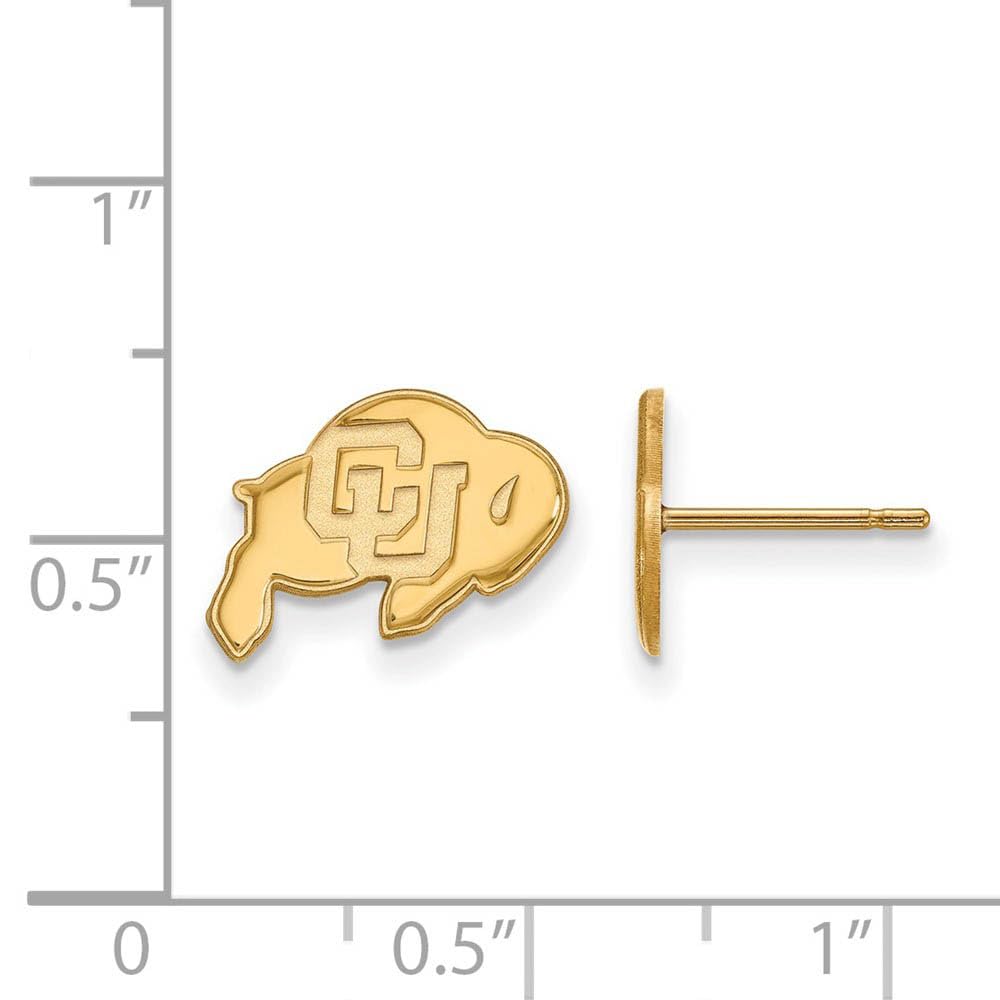 Logoart Sterling Silver Gp University Of Colorado Extra Small Post Earrings