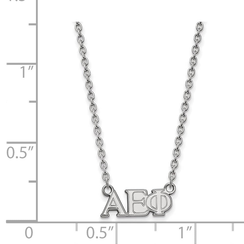 Sterling Silver 18in Official Licensed Greek Sororities Alpha Epsilon Phi Medium Pendant w/ Necklace