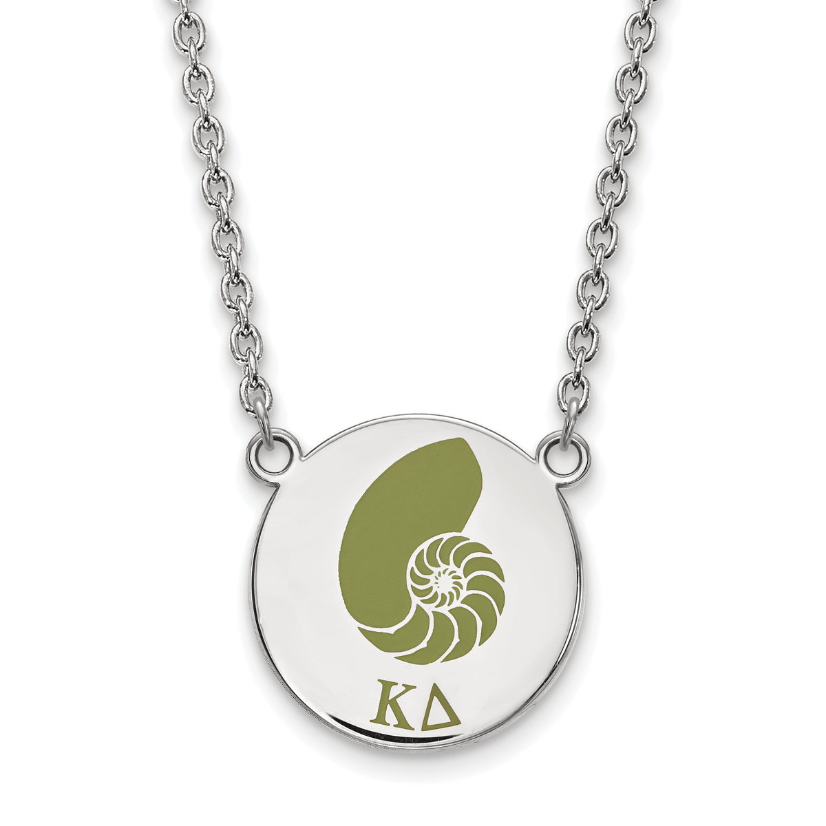 Sterling Silver 18in Official Licensed Greek Sororities Kappa Delta (??) Small Enamel Pendant w/Necklace