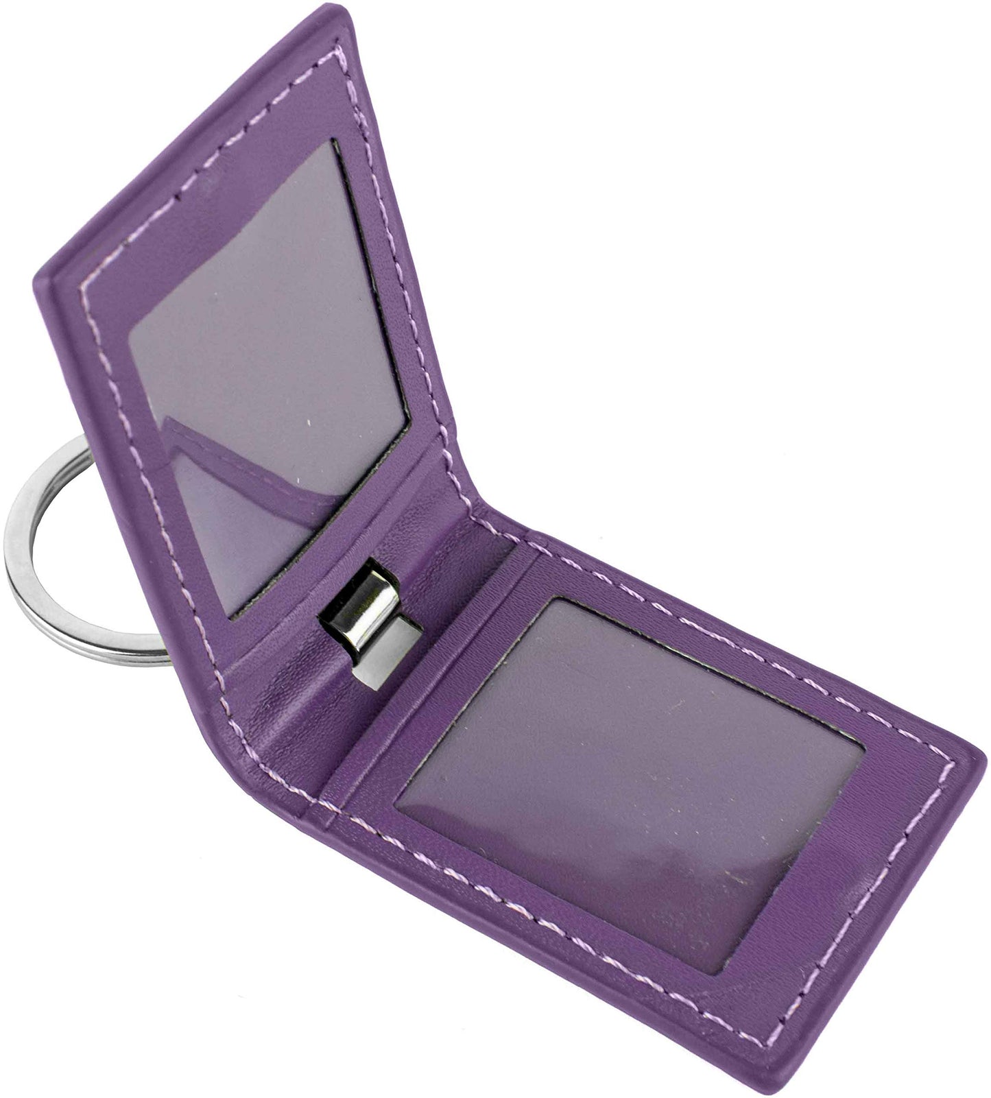 Faux Leather Dual Photo Album Keychain