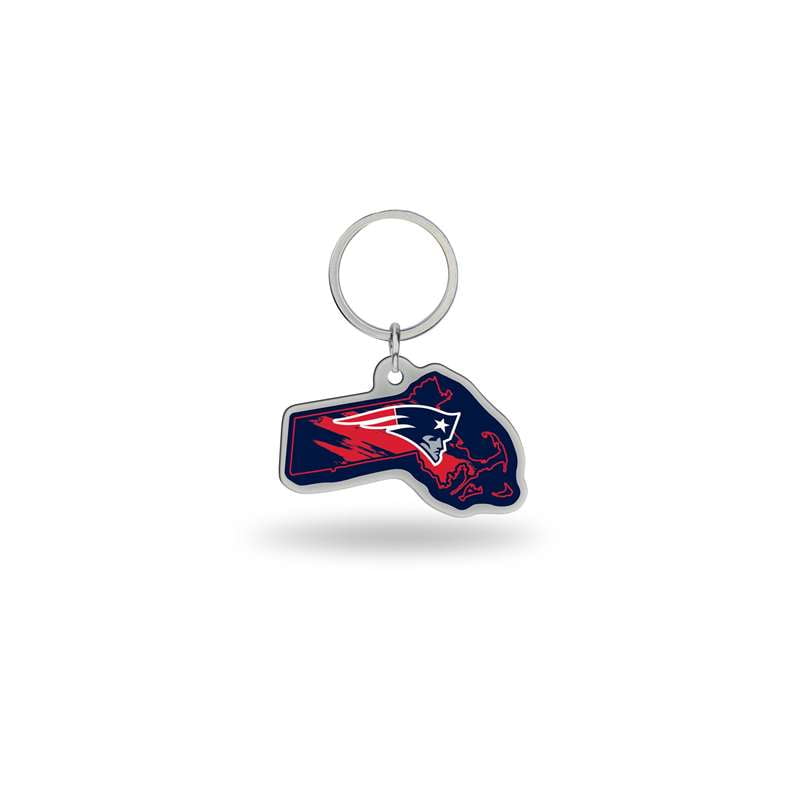 New England Patriots Metal Keychain State Shaped