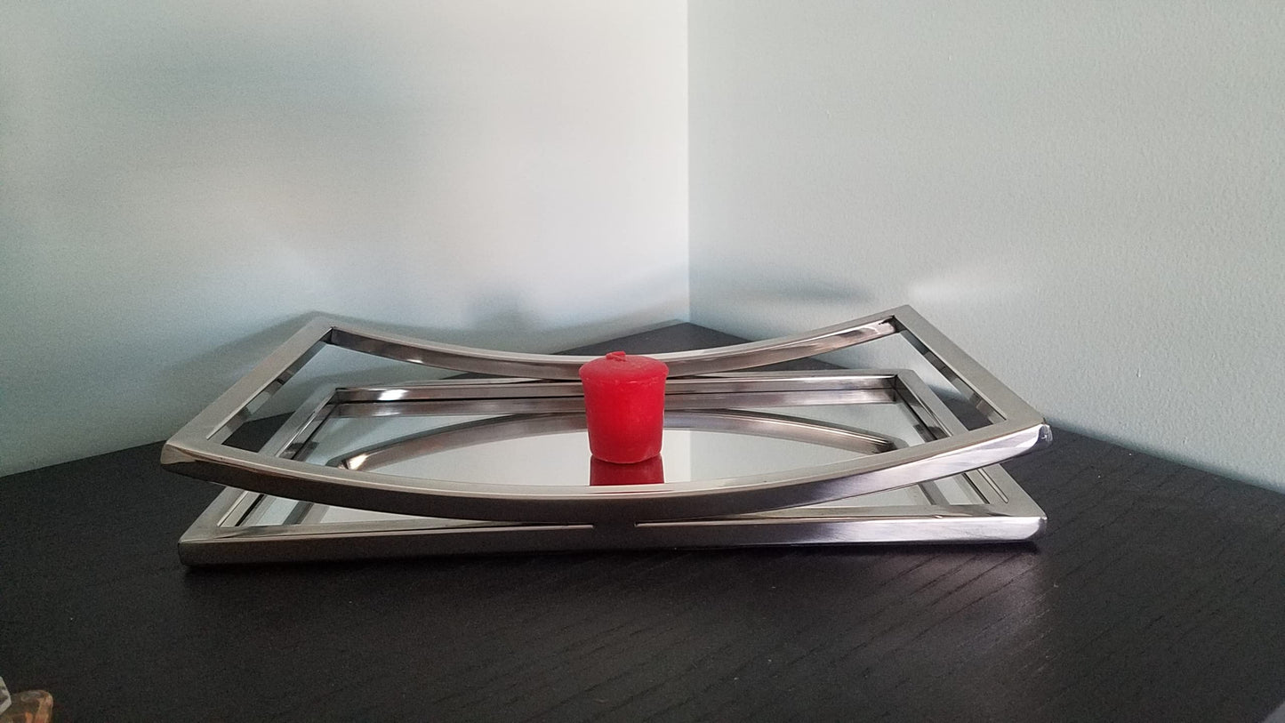 Elegance Mirror decorative or vanity tray 13.75x8" Geometric - N/A