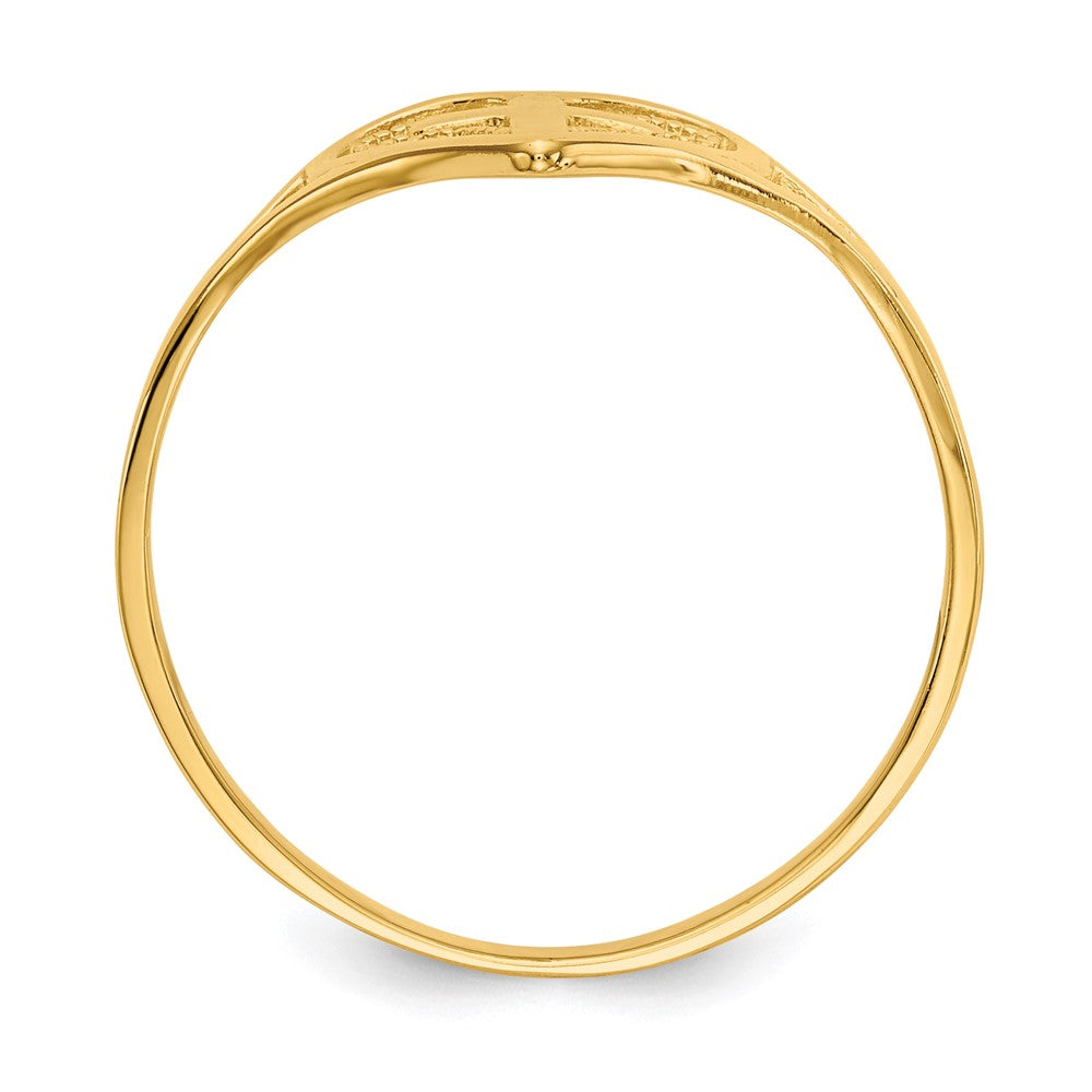 14k Polished Heart w/ Cross Ring Size 6.75
