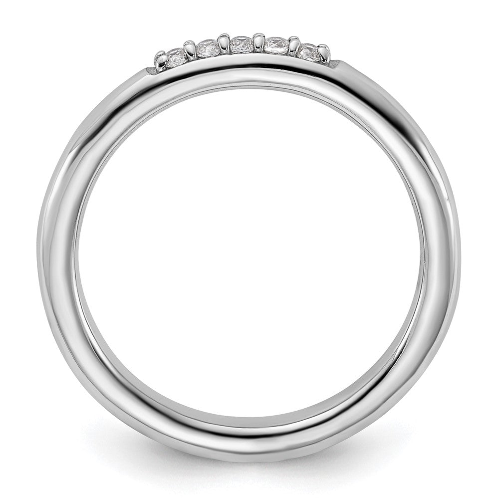 Sterling Silver Stackable Expressions Rhodium-plated CZ Ring Size -10
