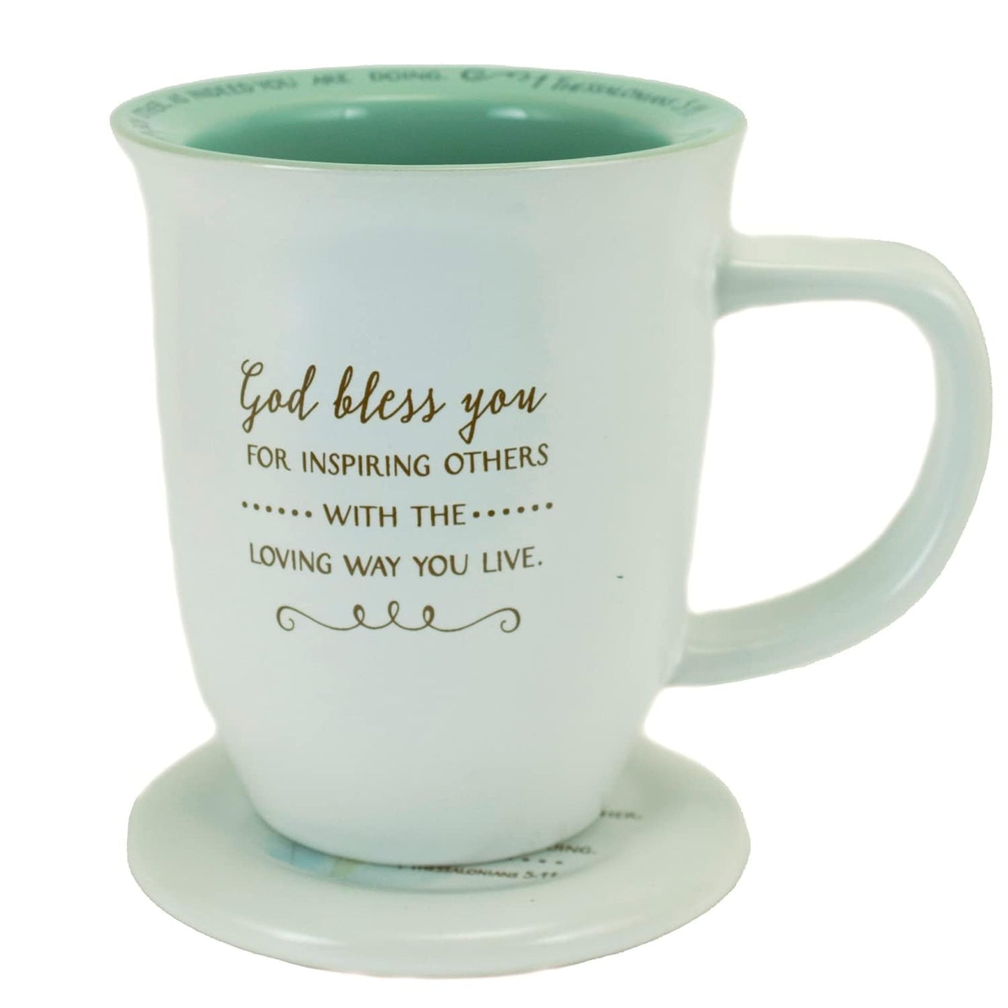 INSPIRING WOMAN 1st Thessalonians Verse 14 oz. Ceramic Mug And Coaster Set QGM21229