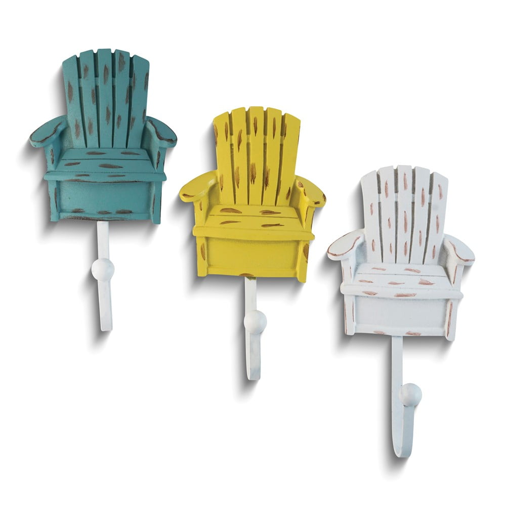 Shabby Chic Chairs Set of 3 Resin and Iron Wall Hooks QGM22678