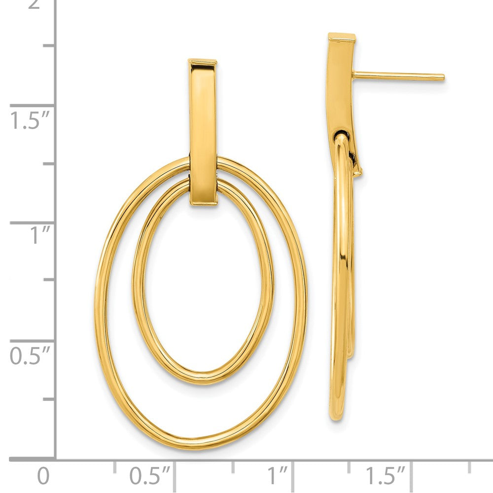 14k Polished Post Dangle Earrings