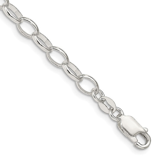 Sterling Silver 5mm Fancy Rolo Chain 8 inches