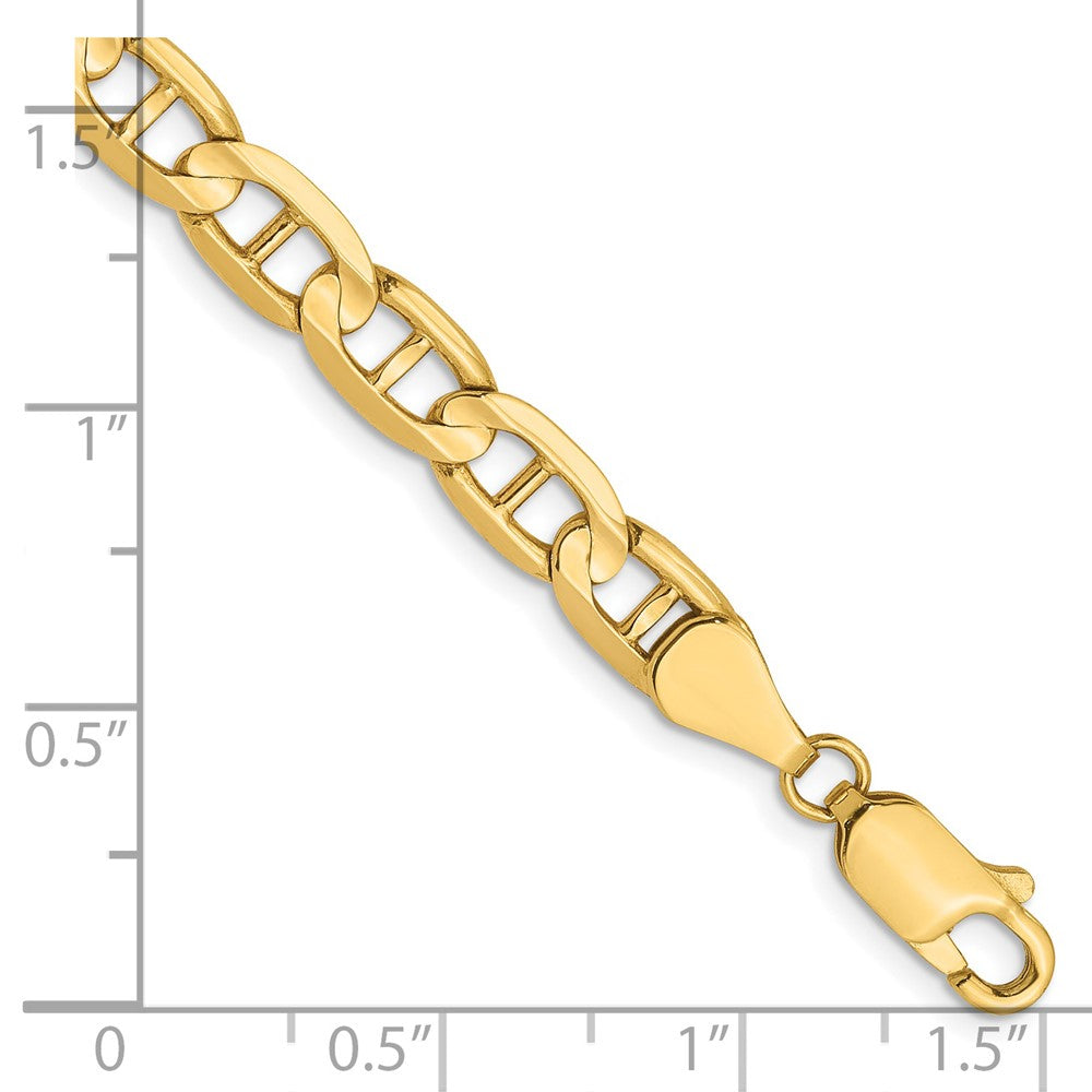 14K 5.25mm Concave Anchor Chain 7  inches