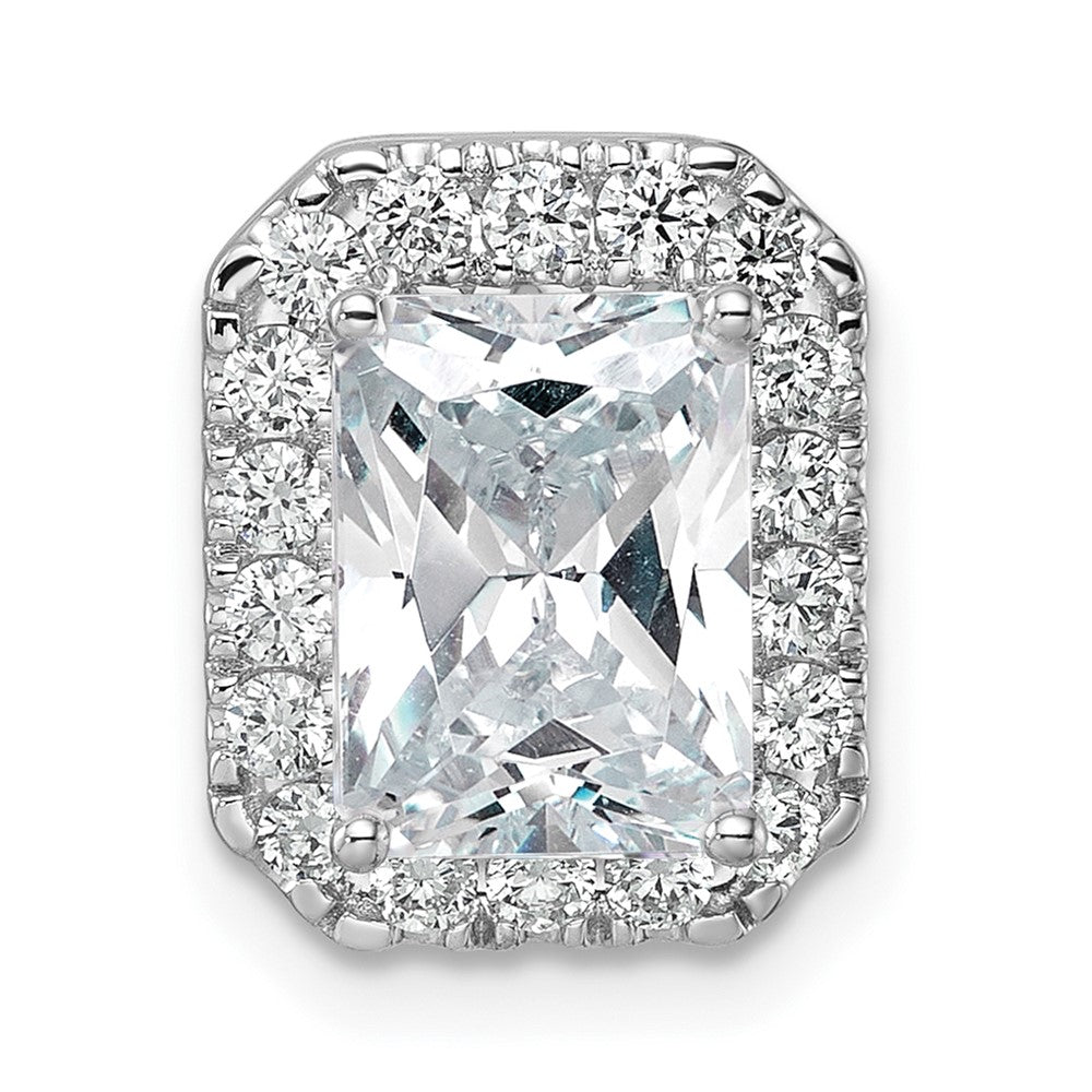 14k White Gold 1/2 carat Lab Grown Diamond VS/SI+ G+ Semi Mount Halo Chain Slide Pendant