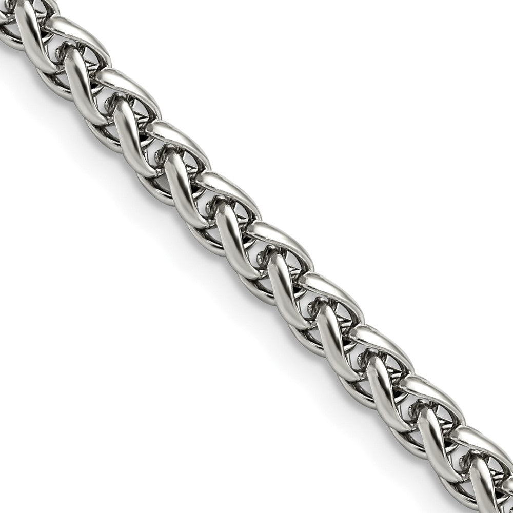 Chisel Stainless Steel Polished 5mm 18 inch Wheat Chain