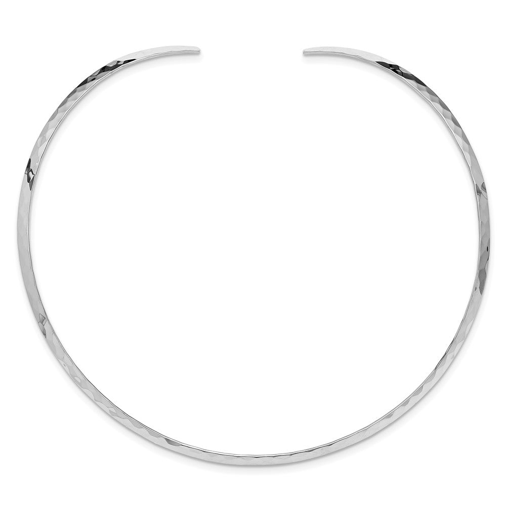 Sterling Silver 3.5mm Hammered Neck Collar 14 Inches