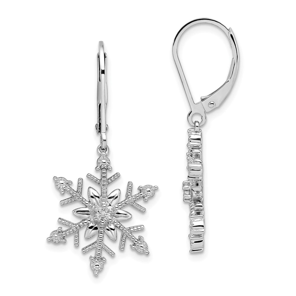 Sterling Silver Rhodium-plated 7-8mm White Rice Freshwater Cultured Pearl Post Dangle Earrings