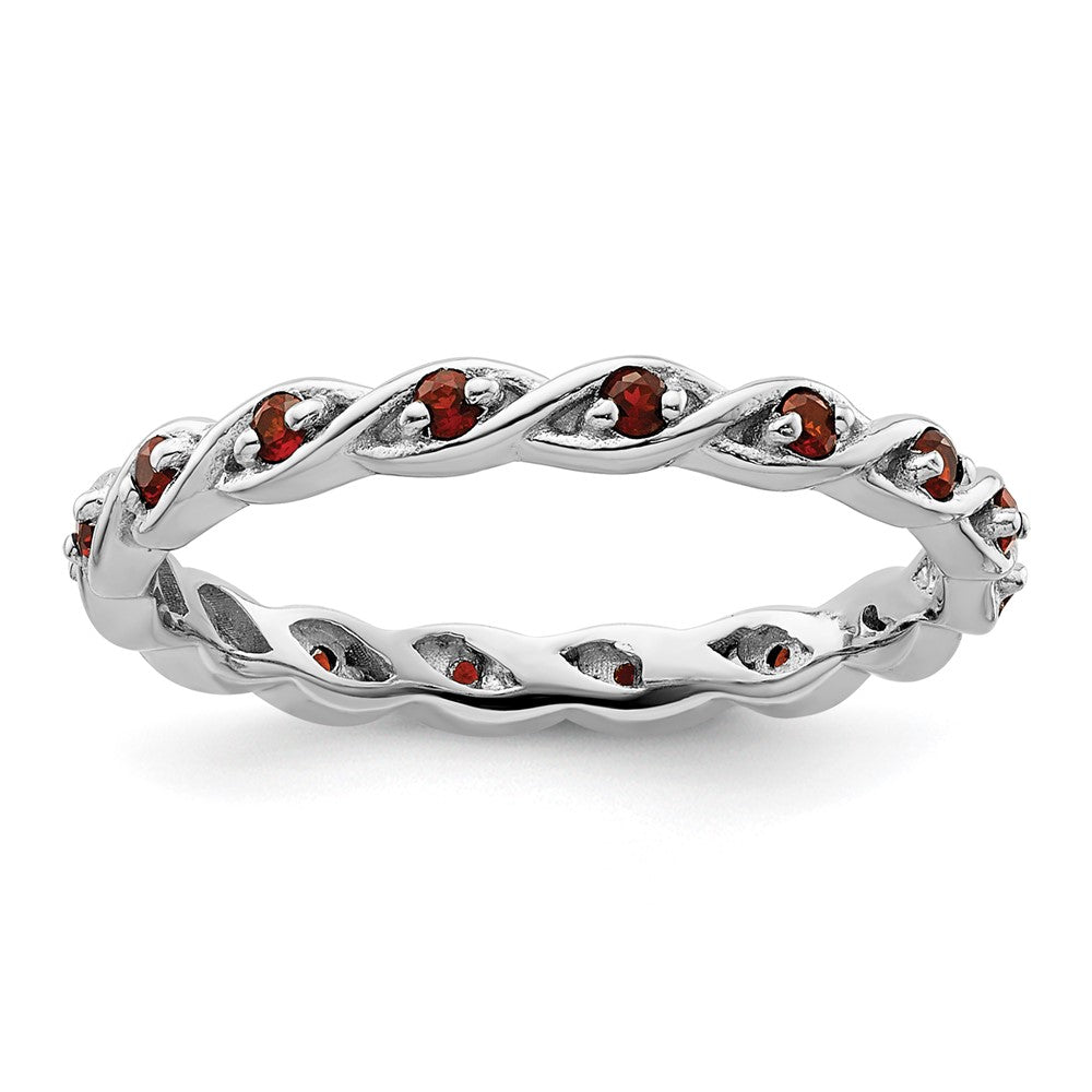 Sterling Silver Stackable Expressions Garnet Ring Size -6
