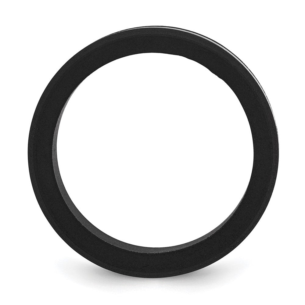 Chisel Stainless Steel Brushed Black Silicone Center 8mm Band Size - 8