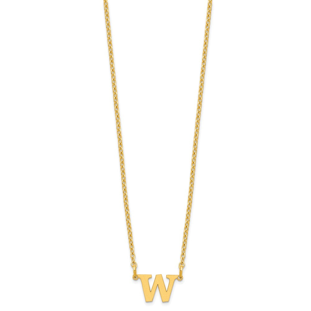 Sterling Silver/Gold-plated 1 Satin Initial Necklace
