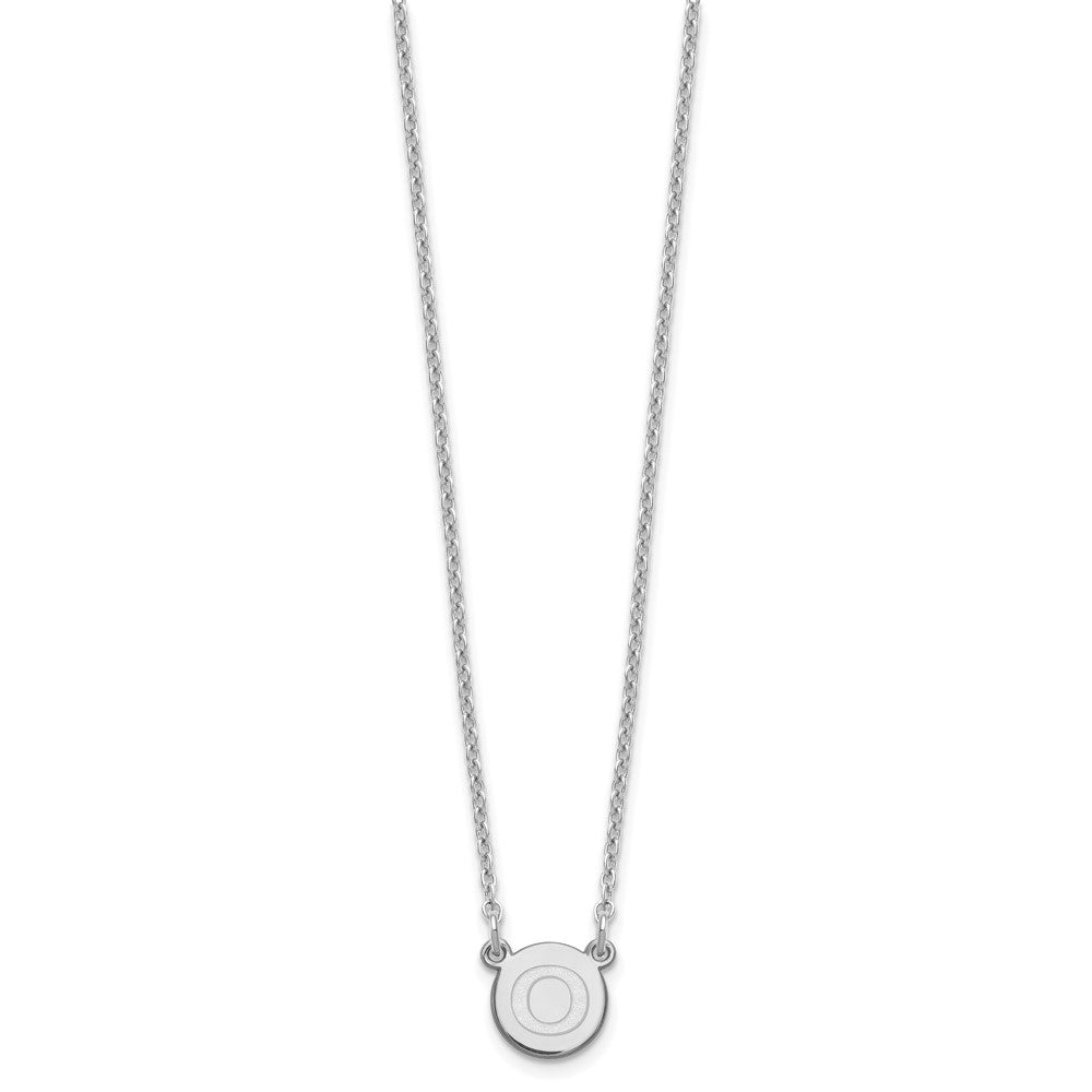 Sterling Silver Rhodium-plated Tiny Circle Block Letter O Initial Necklace