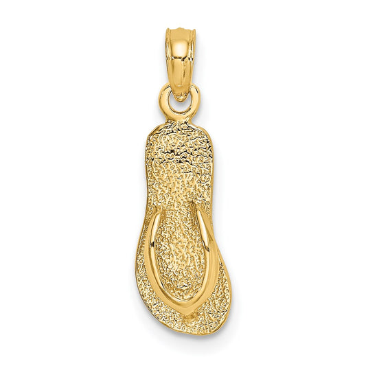 14K Single Polished Strap Flip-Flop Charm