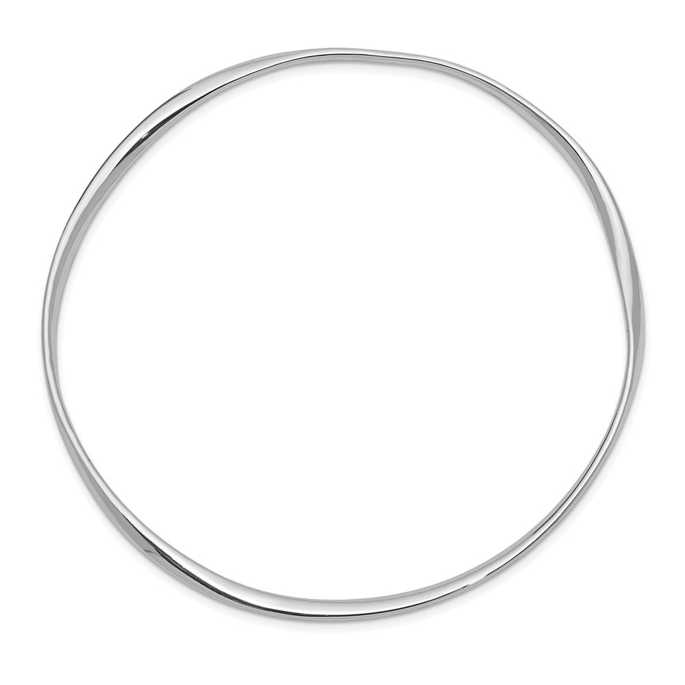 Sterling Silver Rhodium-plated 2.25mm Bangle 8 inches