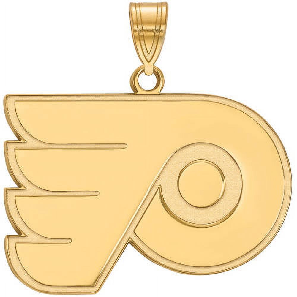 Sterling Silver Gold Plated NHL LogoArt Philadelphia Flyers Large Pendant