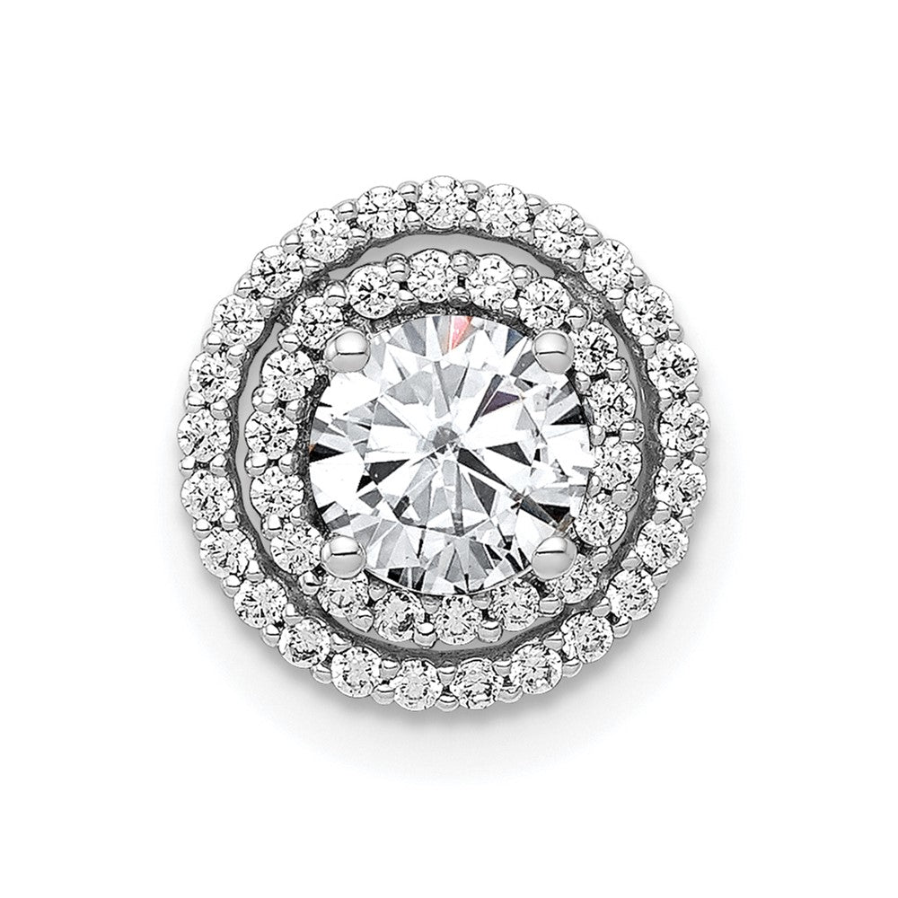 14k White Gold 3/4 carat Lab Grown Diamond VS/SI+ G+ Complete Halo Chain Slide Pendant