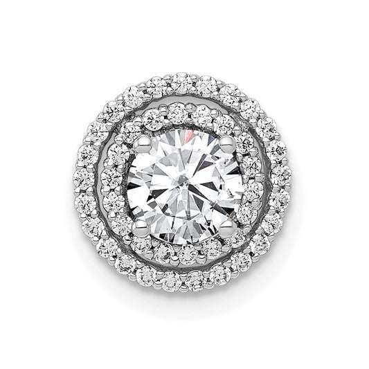 14k White Gold 3/4 carat Lab Grown Diamond VS/SI+ G+ Complete Halo Chain Slide Pendant