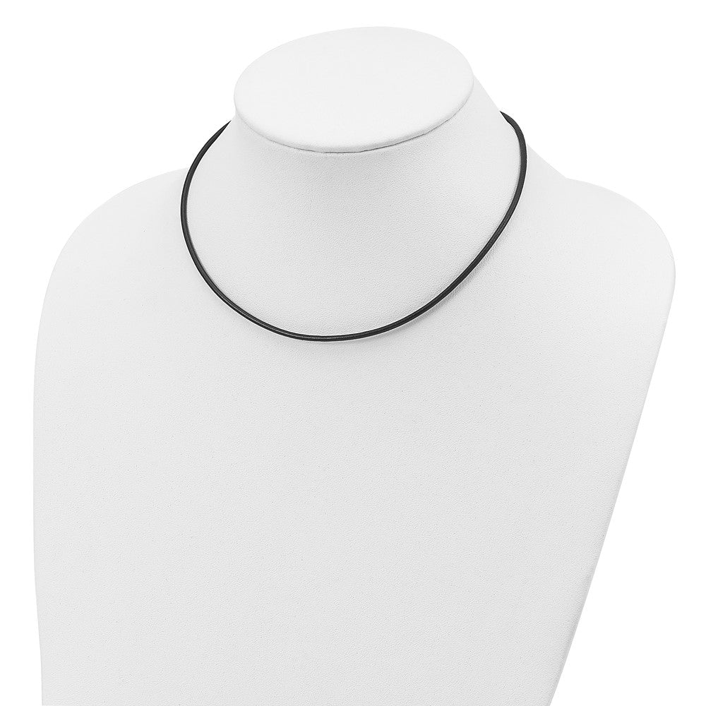 Sterling Silver 18inch 2mm Black Leather Cord Necklace 18 Inches