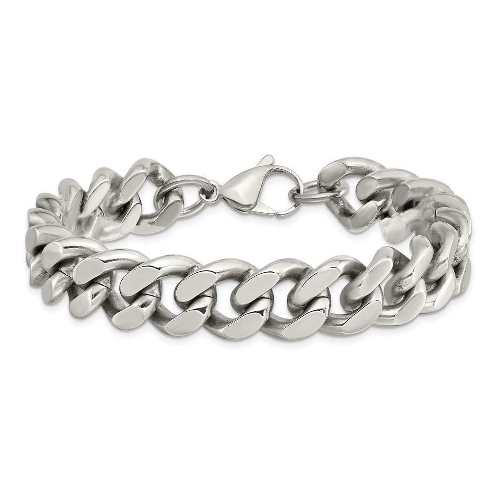 Stainless Steel Polished 13.75mm 8.5in Curb Chain 8.5 inches