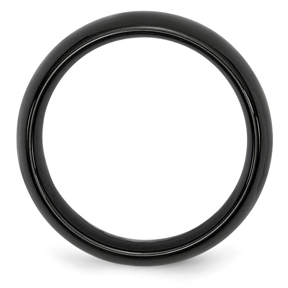 Black Ceramic 8mm Polished Band Size - 9.5