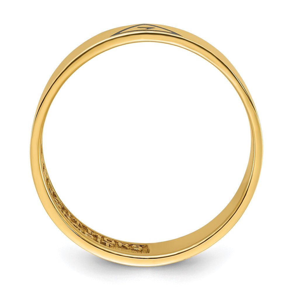 IBGoodman 14k Men's Polished with Black Enamel 14th Degree Grand Elect Masonic Ring Size 10
