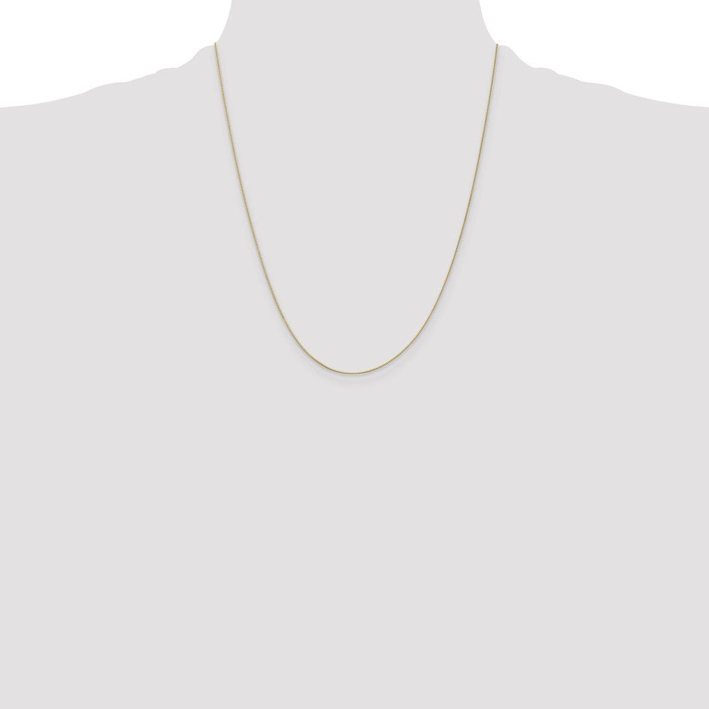 10k .5mm Baby Box Chain W/Spring Ring Clasp