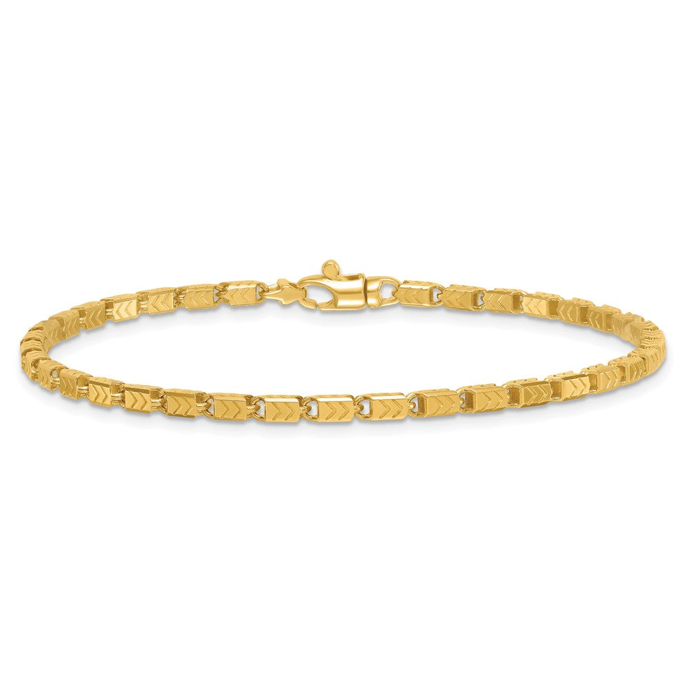 14k Polished 2.6mm Fancy Chevron Link 8.25 inch Bracelet