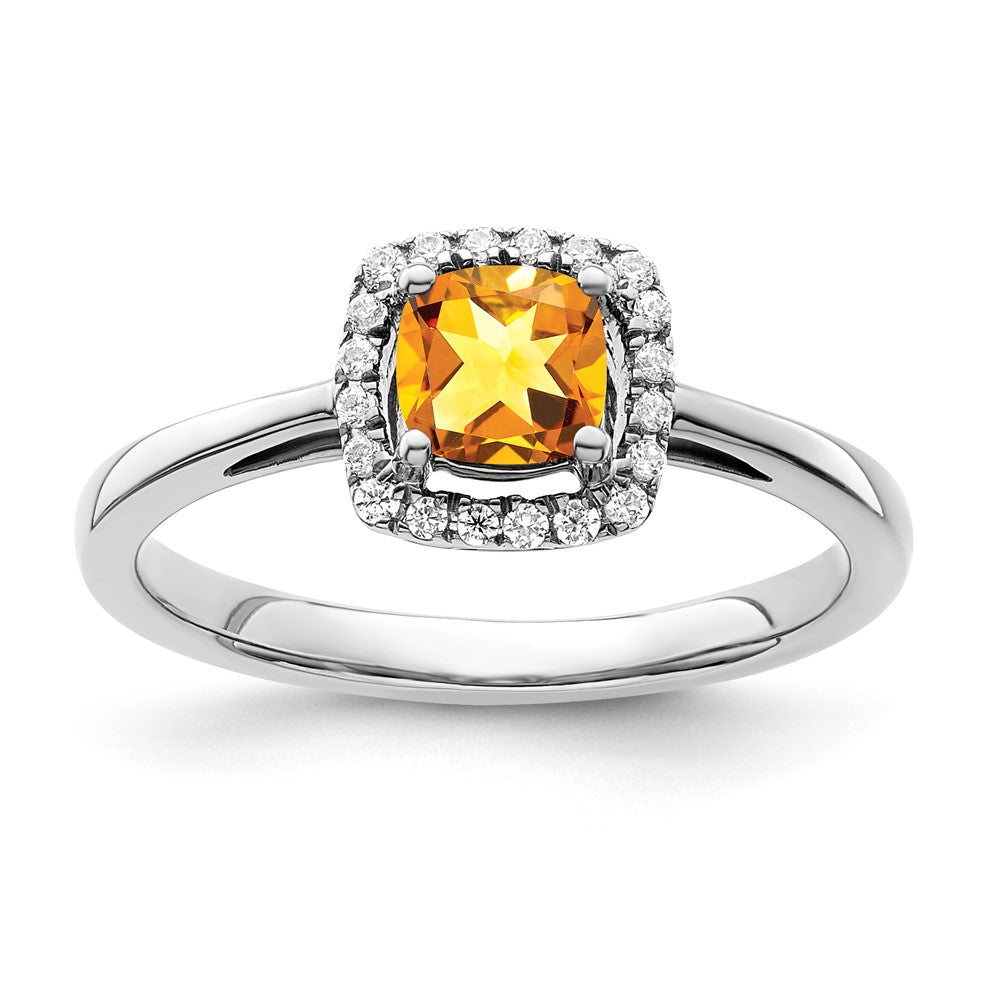 SS ANT Citrine and Diamond Ring