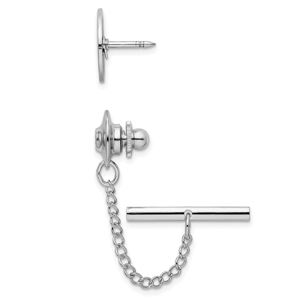 Kelly Waters Rhodium-plated Crosshatch Patterned Tie Tac