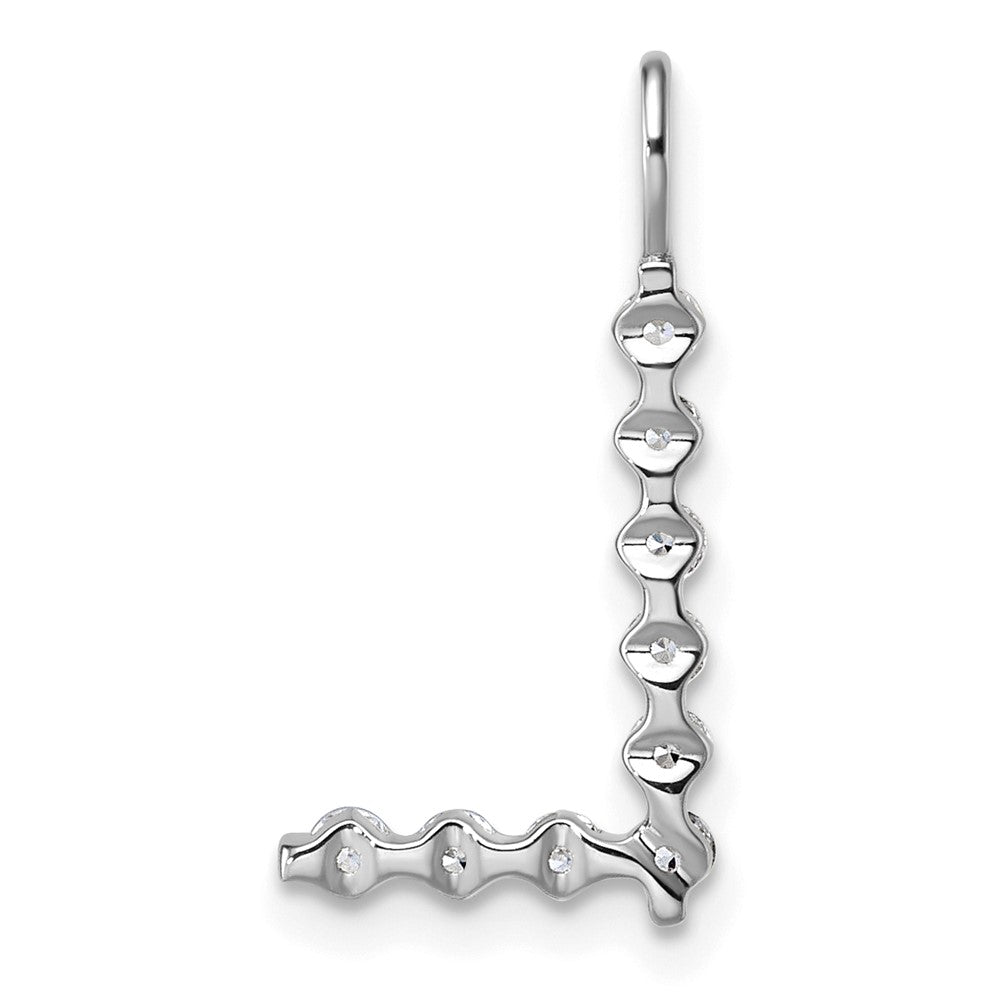 True Origin 14k White Gold 1/3 carat Lab Grown Diamond VS DEF Alphabet L Pendant