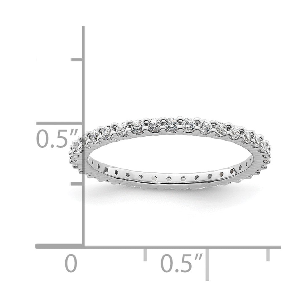 14k White Gold Polished Size 6.5 Shared Prong 1/2 carat Diamond Complete Eternity Band