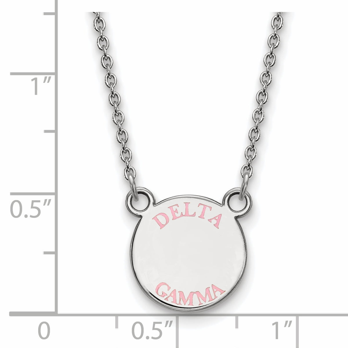 Sterling Silver 18in Official Licensed Greek Sororities Delta Gamma (??) XS Enamel Pendant w/Necklace