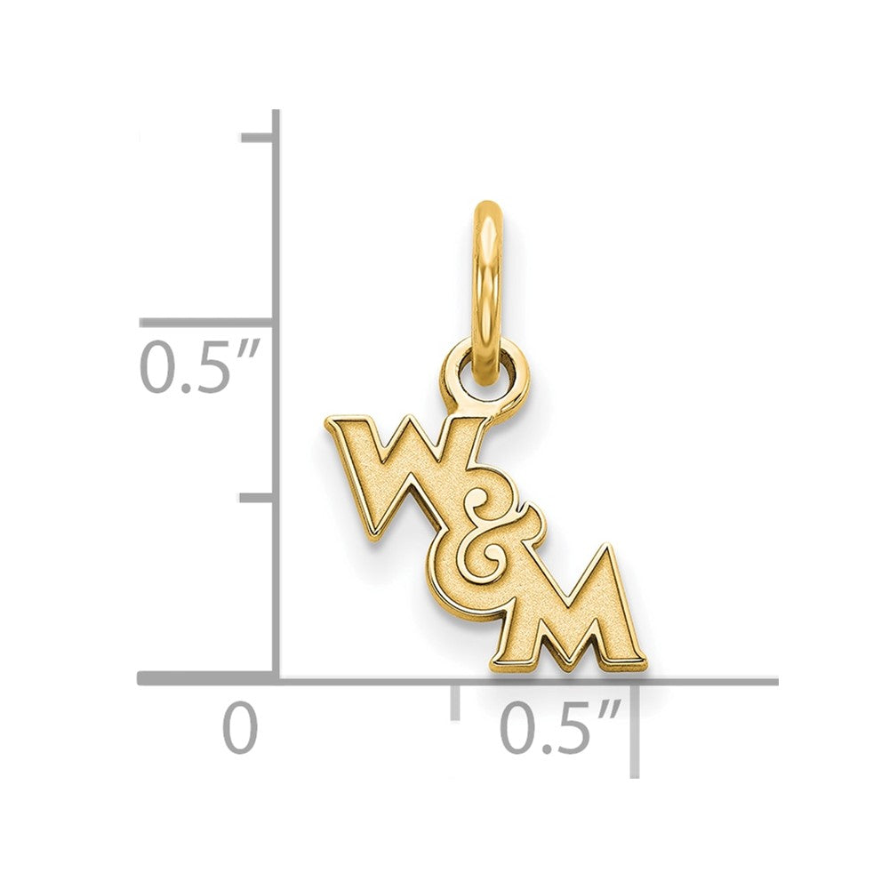 Sterling Silver Gold-plated LogoArt College of William and Mary Extra Small Pendant