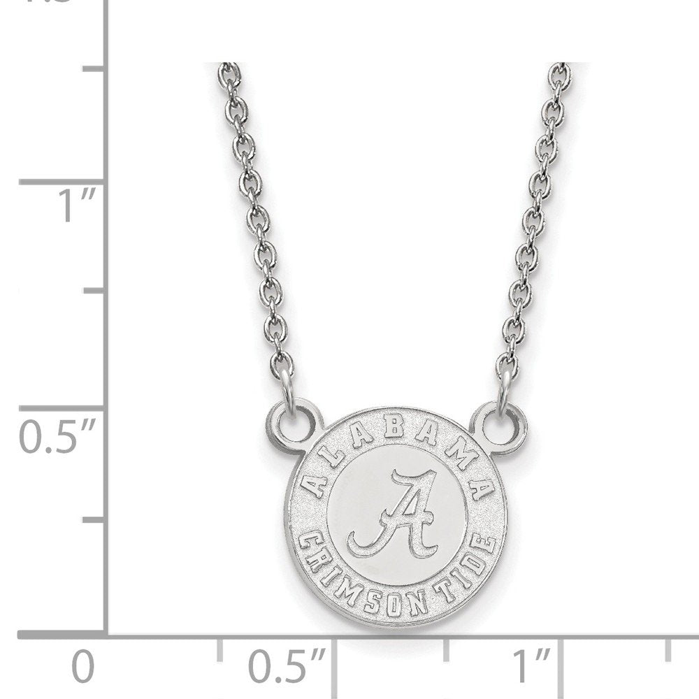 Sterling Silver U of Alabama Sm Crimson Tide Disc Necklace